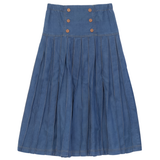 Load image into Gallery viewer, Girls Woven Denim Pull On Pleated Skirt
