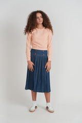 Load image into Gallery viewer, Girls Woven Denim Pull On Pleated Skirt
