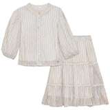 Load image into Gallery viewer, Girls Woven 2 PC With Lace
