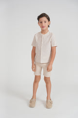Load image into Gallery viewer, Boys Shirt In Cotton Striped Fabric
