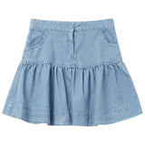 Load image into Gallery viewer, Girls Denim Skirt With Lace Trim
