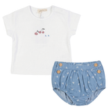 Load image into Gallery viewer, Cherry Woven Denim Panty Set
