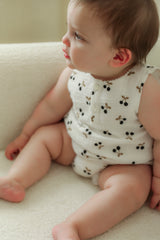 Load image into Gallery viewer, Crinkle Woven With Cherry Boy Bubble
