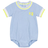 Load image into Gallery viewer, Baby Short Onesie With Stripe Trim
