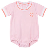 Load image into Gallery viewer, Baby Short Onesie With Stripe Trim
