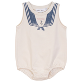 Load image into Gallery viewer, Boys Sailor Collar Printed Baby Bubble
