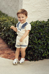 Load image into Gallery viewer, Boys Sailor Collar Printed Short Set

