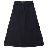 Load image into Gallery viewer, Teen Denim Flare Midi Length Skirt
