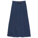 Load image into Gallery viewer, Teen Denim Waffle Midi Length Skirt With Black Buckle
