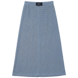 Load image into Gallery viewer, Teen Denim Waffle Midi Length Skirt With Black Buckle

