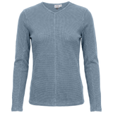 Load image into Gallery viewer, Teen Denim Waffle Loose Top With V Neck
