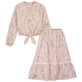 Load image into Gallery viewer, Teen Wrap Shirt With Skirt In Woven Fabric
