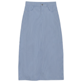 Load image into Gallery viewer, Teen Stretch Stripe Denim Long Straight Skirt
