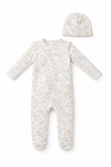 Load image into Gallery viewer, Baby All Over Floral and Mushroom Print Onesie With Hat
