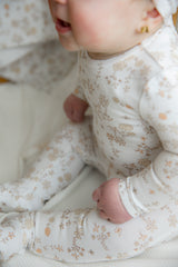 Load image into Gallery viewer, Baby All Over Floral and Mushroom Print Onesie With Hat
