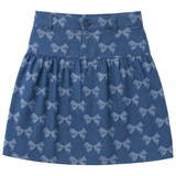 Load image into Gallery viewer, Girls Bow Printed Denim Skirt
