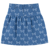 Load image into Gallery viewer, Girls Bow Printed Denim Skirt
