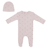 Load image into Gallery viewer, Baby Cotton Spandex Rib Bear Bow Print Layette
