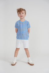 Load image into Gallery viewer, Basket Weave Short Sleeve Knit Sweater
