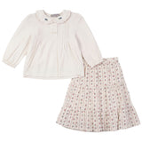 Load image into Gallery viewer, Girls Floral Printed Blouse And Skirt Set With Embroider On The Collar
