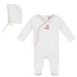 Load image into Gallery viewer, Baby Cotton Spandex Girls Wrap Layette With Cherries
