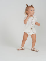 Load image into Gallery viewer, Baby Girls Embroidery Floral Front Colomn 2 PCS
