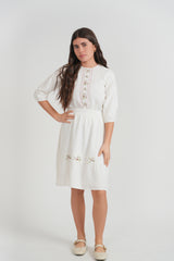 Load image into Gallery viewer, Girls Embroidery Floral Front Colomn 2 PCS
