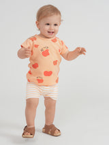 Load image into Gallery viewer, Baby Girls Cotton Terry "Peach" 2 PC Short Set
