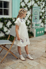 Load image into Gallery viewer, Girls Woven Cotton Dress With Embroidery
