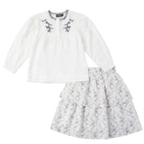 Load image into Gallery viewer, Cotton 2 PC Girl Set With Floral Vine Printed Skirt
