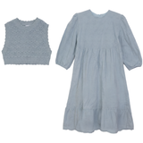 Load image into Gallery viewer, Girls Embroidery Cotton Dress With Vest
