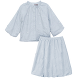 Load image into Gallery viewer, Girls Floral Embroidery With Applique Blouse And Skirt Set
