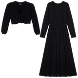 Load image into Gallery viewer, Girls Eyelet Bow Cardi And Robe Set
