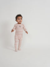 Load image into Gallery viewer, Baby Girls 2X2 Rib Striped Onesie
