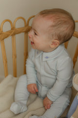 Load image into Gallery viewer, Baby Boys Cotton Rib Modal Fake Front Opening Onesie

