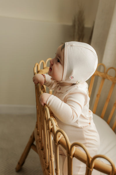 Baby Girls Cotton Rib Modal Fake Front Opening Onesie