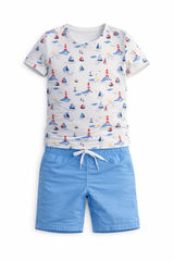 Load image into Gallery viewer, Sail Boat Print 2 PCS Swim Suit For Boys
