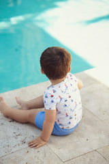 Load image into Gallery viewer, Sail Boat Print 2 PCS Swim Suit For Boys
