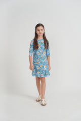 Load image into Gallery viewer, 3/4 Sleeve Printed Swim Dress
