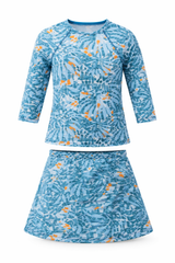 Load image into Gallery viewer, Girls 3/4 Sleeve Printed Swim Set

