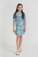 Load image into Gallery viewer, Girls 3/4 Sleeve Printed Swim Set
