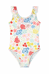 Load image into Gallery viewer, Girls Floral Print Swim Suit
