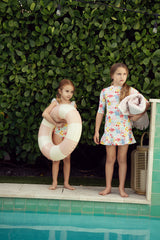 Load image into Gallery viewer, Girls Floral Print Swim Suit
