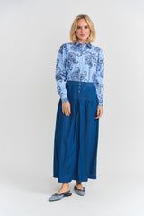 Load image into Gallery viewer, Teen Front Buttons Denim Midi Skirt
