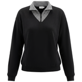 Load image into Gallery viewer, 1/2 Zipper T Shirt With Stripped Detail
