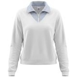 Load image into Gallery viewer, 1/2 Zipper T Shirt With Stripped Detail
