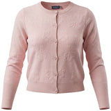 Load image into Gallery viewer, Teen Knit Cardigan With Embosed Flowers
