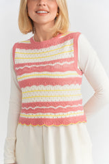Load image into Gallery viewer, Teens Pointelle Striped Vest
