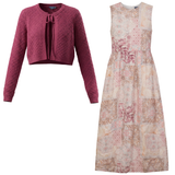 Load image into Gallery viewer, Teens Floral Print Jumper And Bubble Knit Cardigan Set
