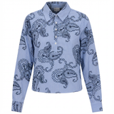 Load image into Gallery viewer, Ladies Embroidered Stripe Cotton Shirt With Bubble Sleeve
